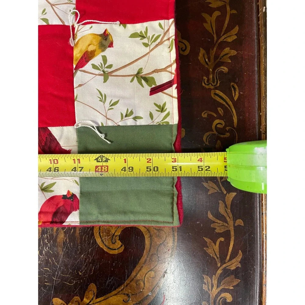 Handmade Quilted Cardinal Bird Table Runner Christmas Autumn Fall Decor 51 x 16